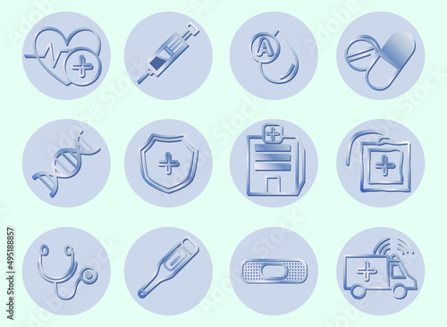 STORY HIGHLIGHT COVER OF DRAWING MEDICAL ICON SET
