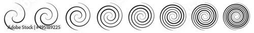 Spiral, swirl, twirl and whirl element. Helix, volute ripple, vortex shape