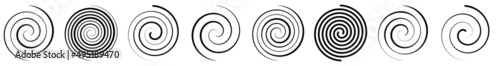 Spiral, swirl, twirl and whirl element. Helix, volute ripple, vortex shape photo