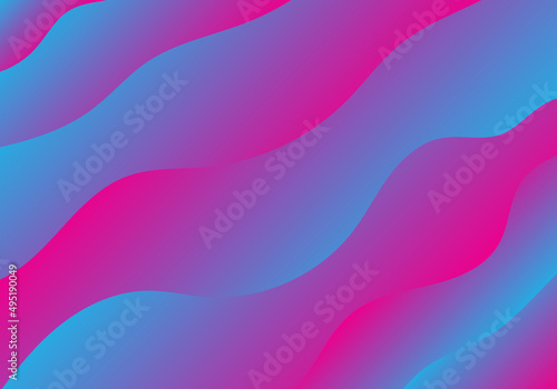 Abstract wave gradient pattern pink and blue on background.