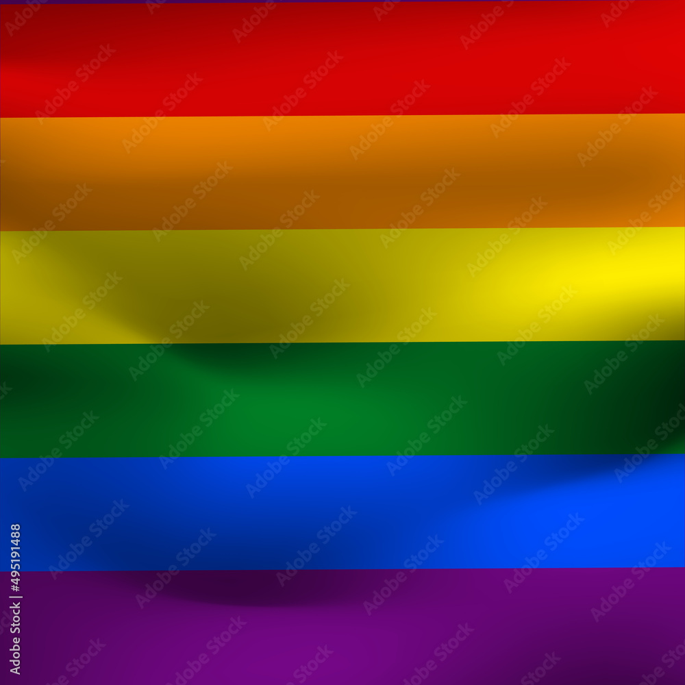 Flag LGBT squared icon, badge or button. Template design, vector illustration. Love wins. LGBT symbol in rainbow colors. Gay pride silk textile background Flag LGBT squared icon, badge or button. Template design, vector illustration. Love wins. LGBT symbol in rainbow colors. Gay pride silk textile background