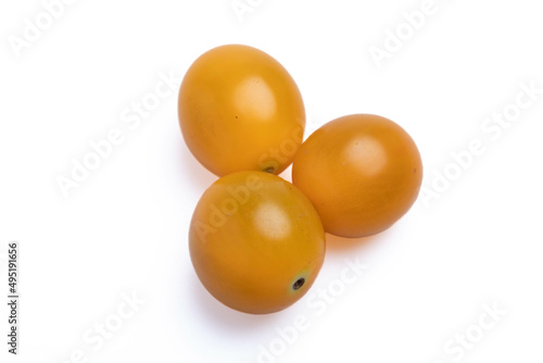 Yellow Cherry Tomato Organic on a white background