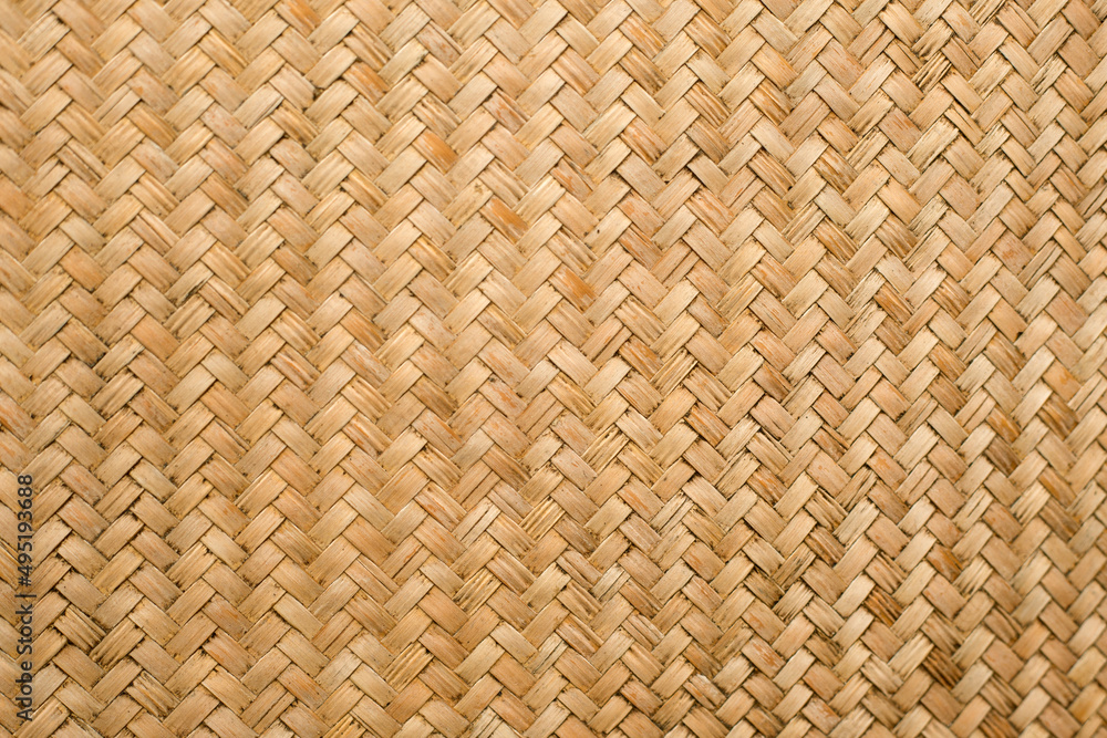 Straw braided basket texture. Wicker background
