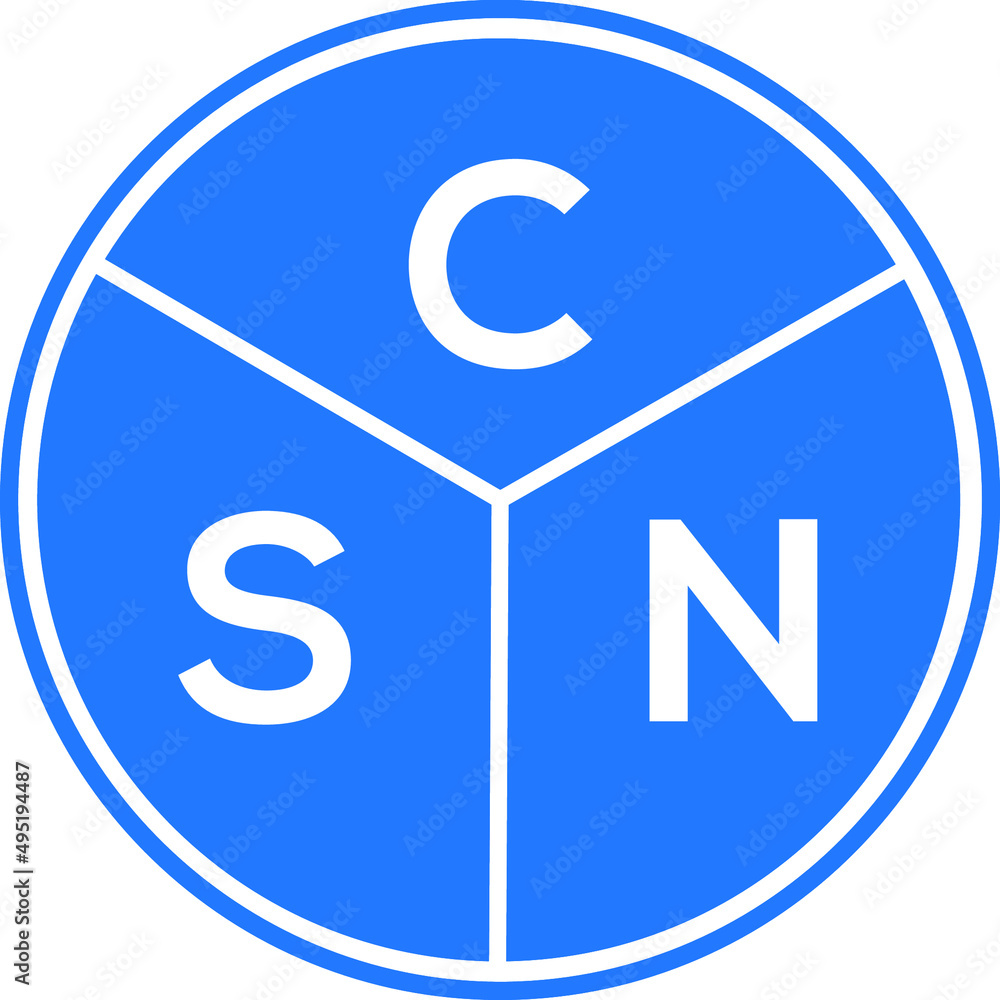 CSN letter logo design on White background. CSN creative initials letter logo concept. CSN letter design. CSN letter logo design on White background. CSN creative initials letter logo concept. CSN letter design.