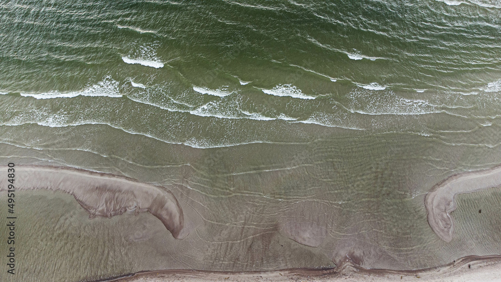 Aerial view for beach at the Baltics sea