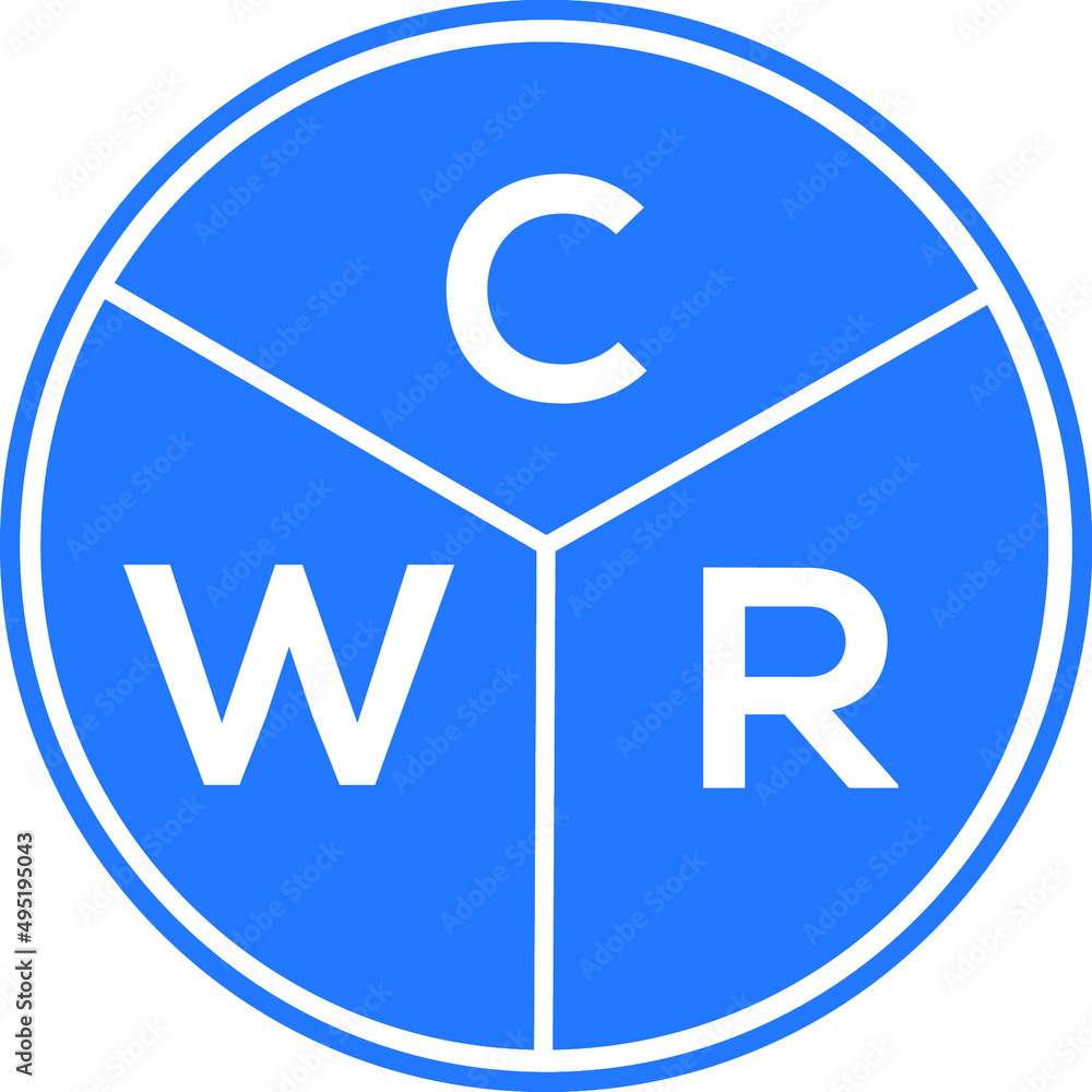 CWR letter logo design on white background. CWR creative initials letter logo concept. CWR letter design. CWR letter logo design on white background. CWR creative initials letter logo concept. CWR letter design.