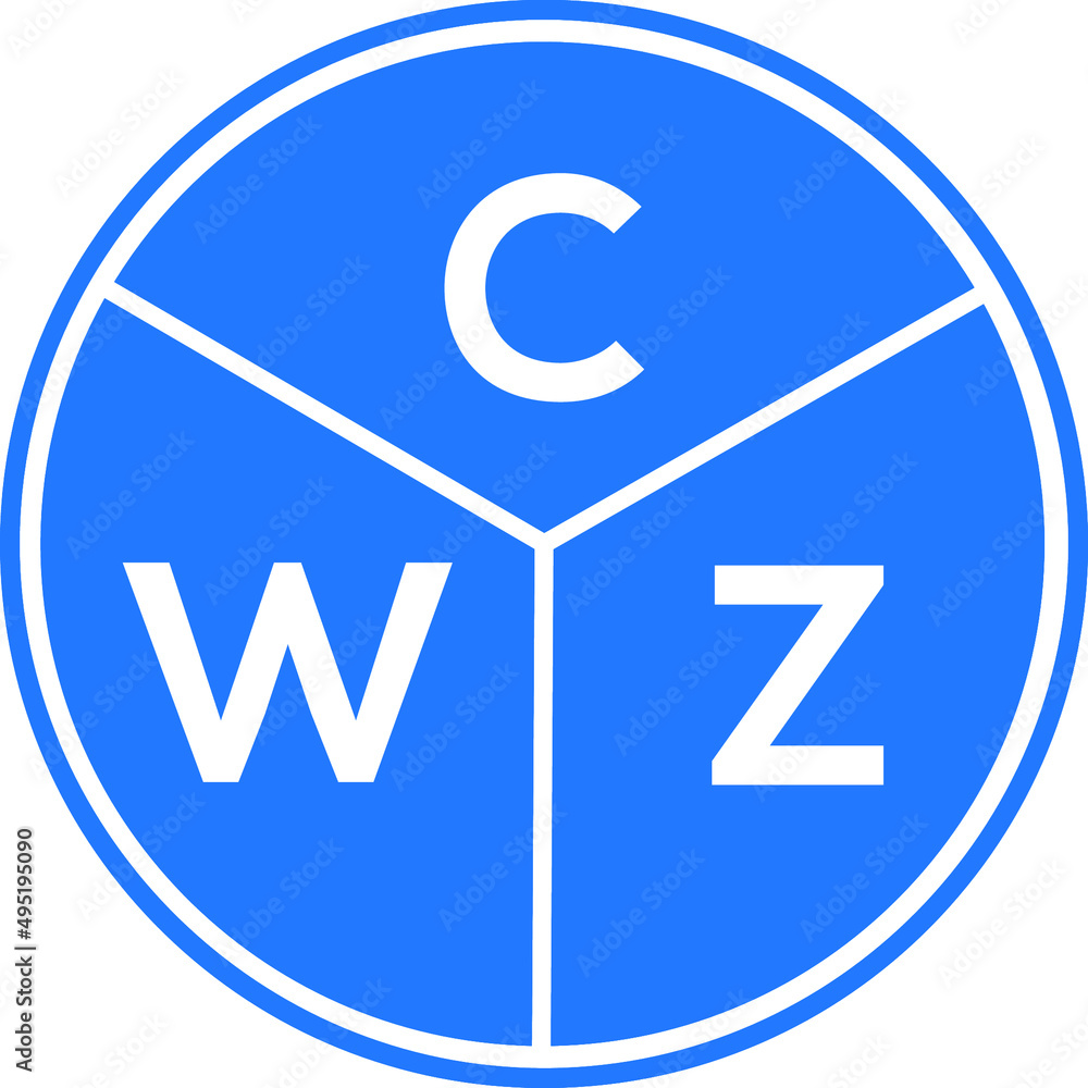 CWZ letter logo design on white background. CWZ creative initials letter logo concept. CWZ letter design. CWZ letter logo design on white background. CWZ creative initials letter logo concept. CWZ letter design.