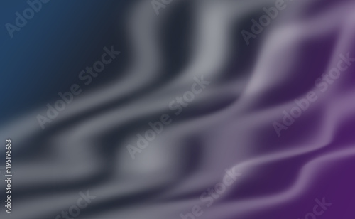 Abstract​ blurred​ and​ soft wavy white​ lines​ on​ degrade dark​ deep blue​ and​ purple​ background.