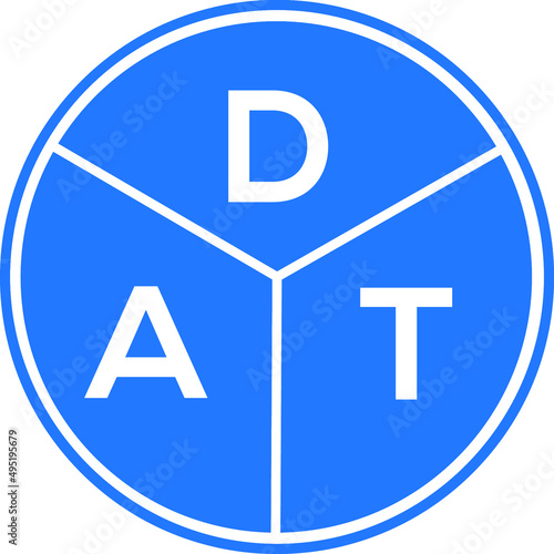 DAT letter logo design on white background. DAT  creative initials letter logo concept. DAT letter design.