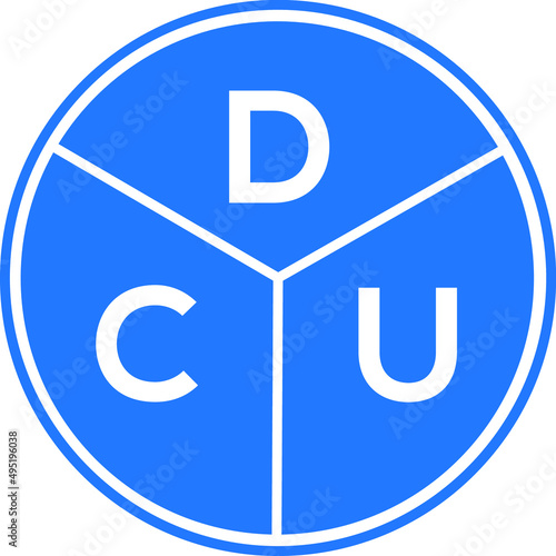 DCU letter logo design on white background. DCU  creative initials letter logo concept. DCU letter design. photo