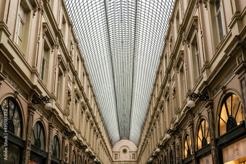 Royal Galleries of Saint-Hubert, a glazed shopping arcade in Brussels, Belgium	