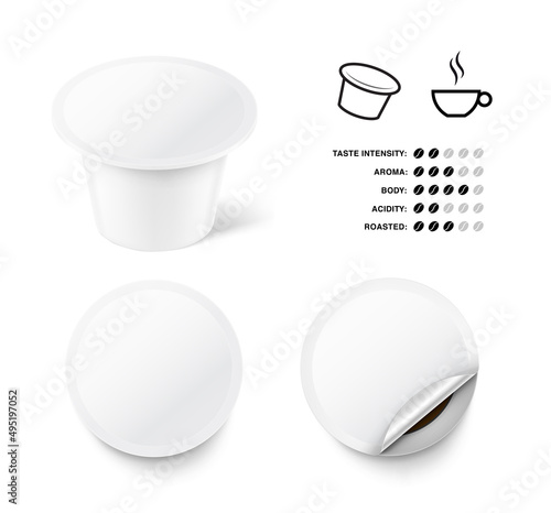 Coffee capsule set. Vector illustration on white background. Easy to use for presentation your product, idea, design. EPS10.	