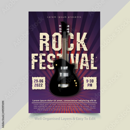 Rock Music Festival Poster Banner Template