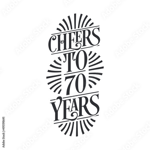 70 years vintage birthday celebration, Cheers to 70 years