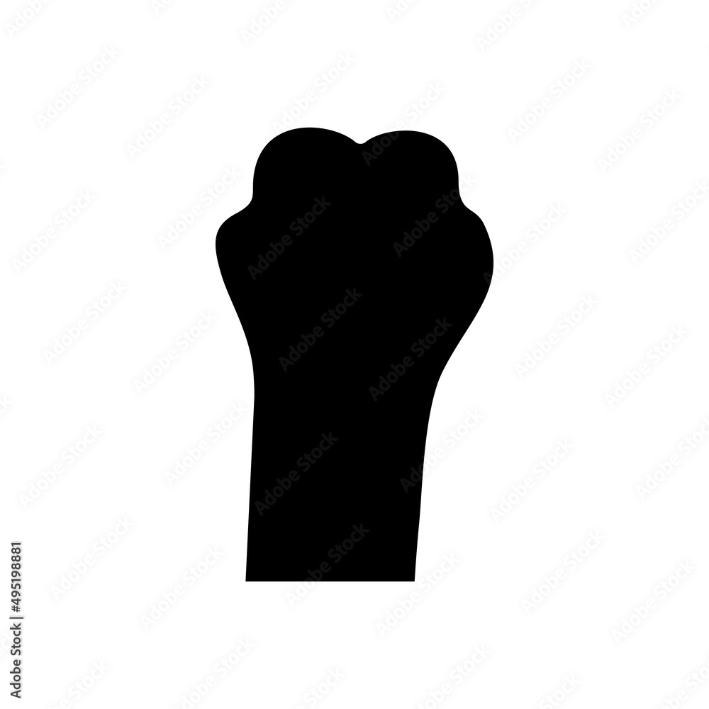Cat paw. Home pet. Black silhouette of soft cat paw isolated on white background. Design element for logo. Vector Cat paw. Home pet. Black silhouette of soft cat paw isolated on white background. Design element for logo. Vector