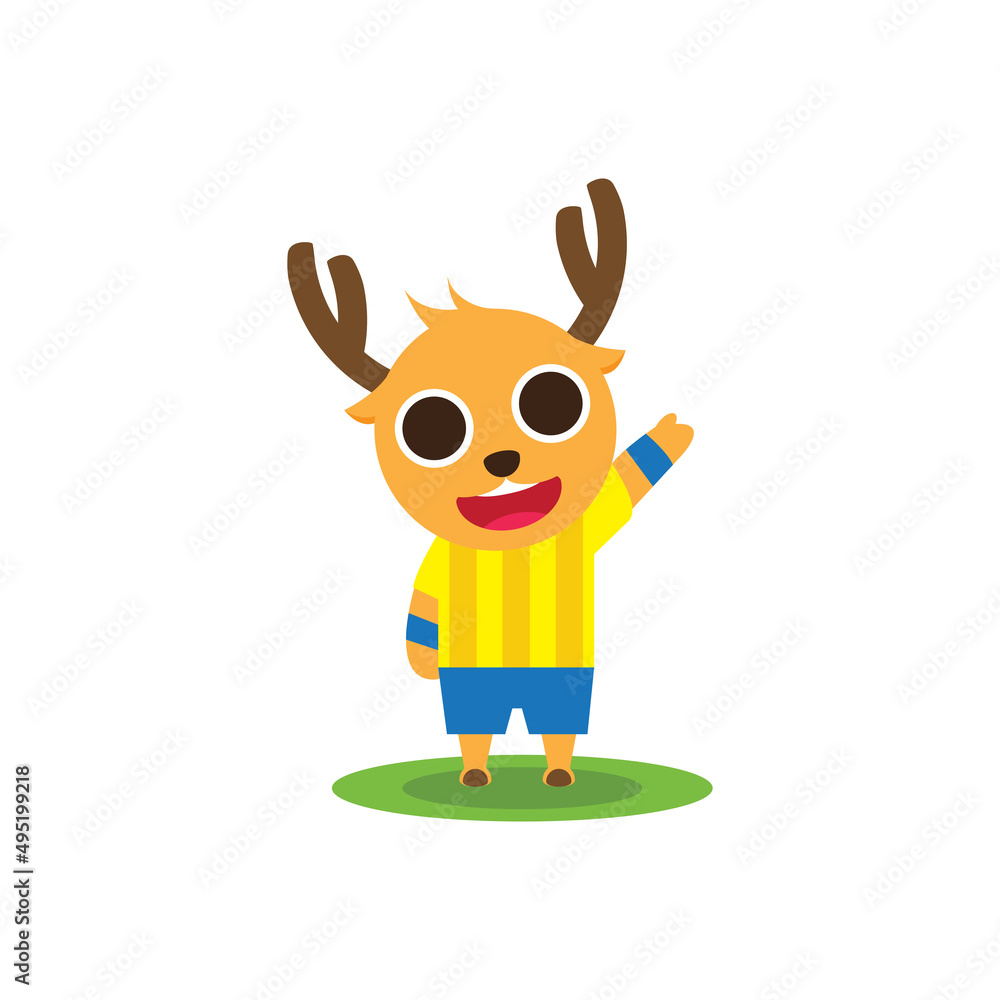 Sporty Deer Mascot Character Vector