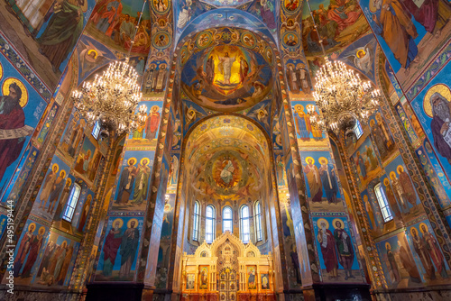 Church of Savior on spilled blood interiors  Saint Petersburg  Russia