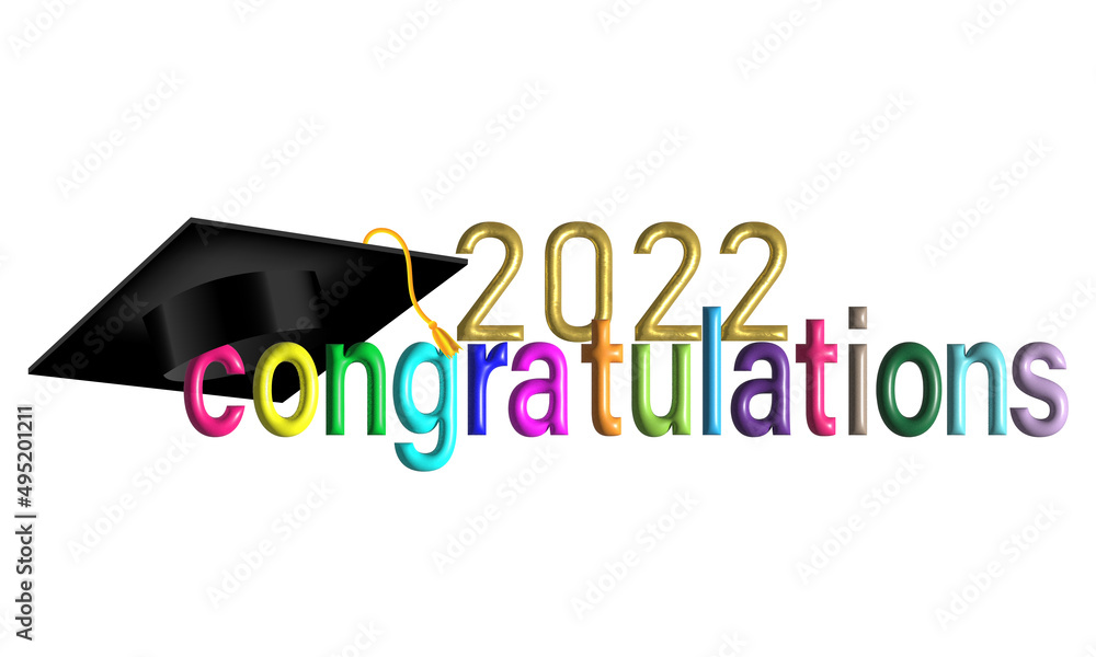 design 3d letters congratulations and graduation cap graphic resources  isolated transparent background png Stock Vector | Adobe Stock