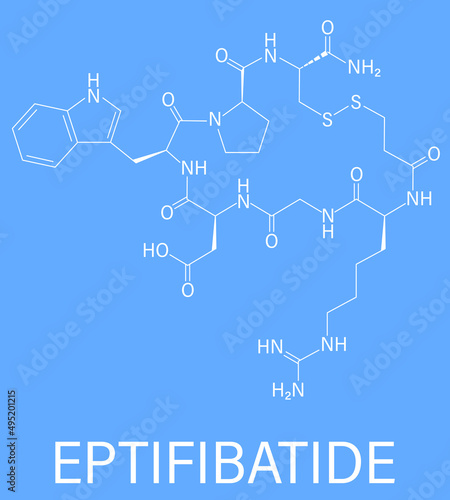 Eptifibatide anticoagulant drug molecule. Skeletal formula.	