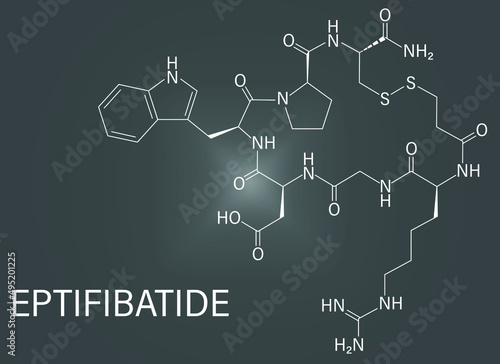 Eptifibatide anticoagulant drug molecule. Skeletal formula.	