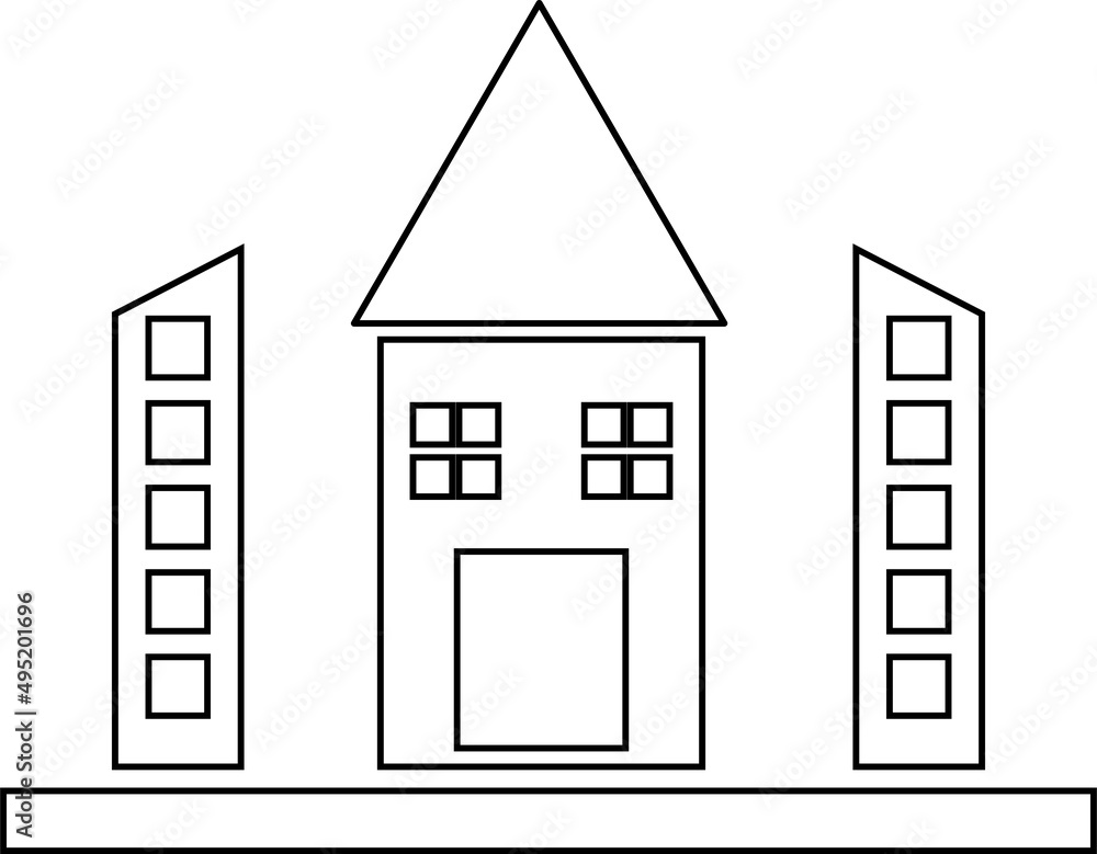 Futuristic Buildings Icon Vector Illustration Futuristic Buildings Icon Vector Illustration