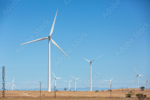 Lake Bonney wind turbine farm located in southeast South Australia taken on February 19th 2022