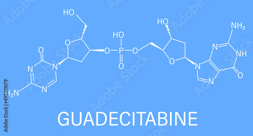 Guadecitabine cancer drug molecule (DNA methyltransferase inhibitor). Skeletal formula.	