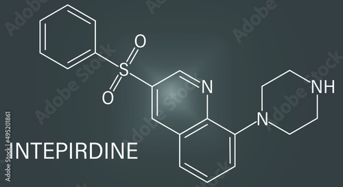 Intepirdine Alzheimer's disease drug molecule. Skeletal formula.	
