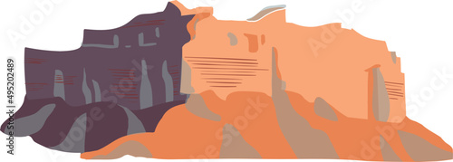 Mountain Ridge Colored Flat Illustration