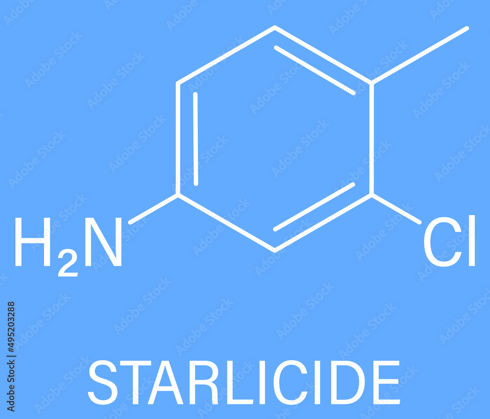 Starlicide avicide molecule (gull toxicant). Skeletal formula. Starlicide avicide molecule (gull toxicant). Skeletal formula.