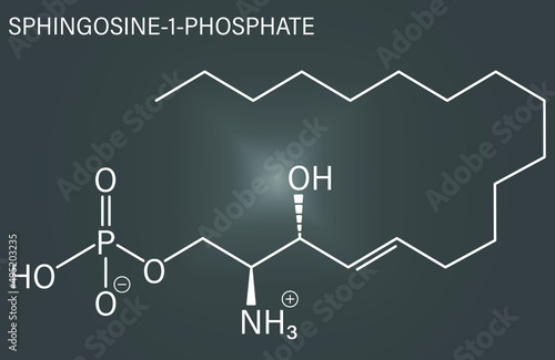 Sphingosine-1-phosphate (S1P) signaling molecule. Skeletal formula.	