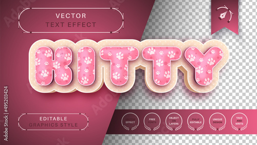 3D Kitty - Editable Text Effect, Font Style