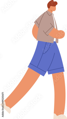 Young Man Running Cartoon Illustration