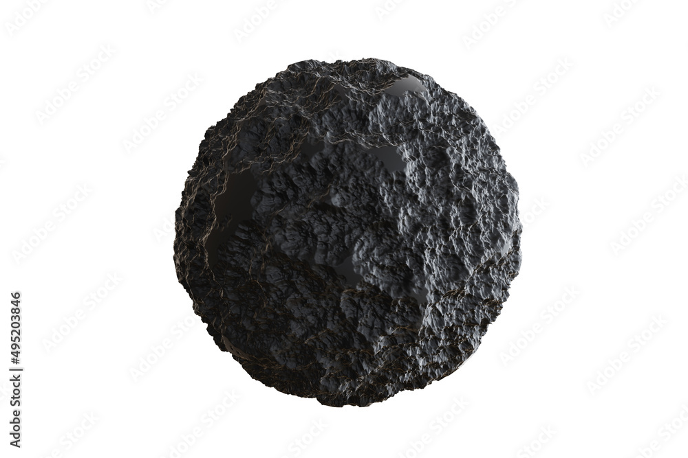 Closeup Details Rock Earth material object on White background. 3D Render Closeup Details Rock Earth material object on White background. 3D Render