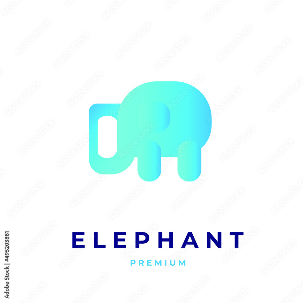 Cute little elephant icon logo