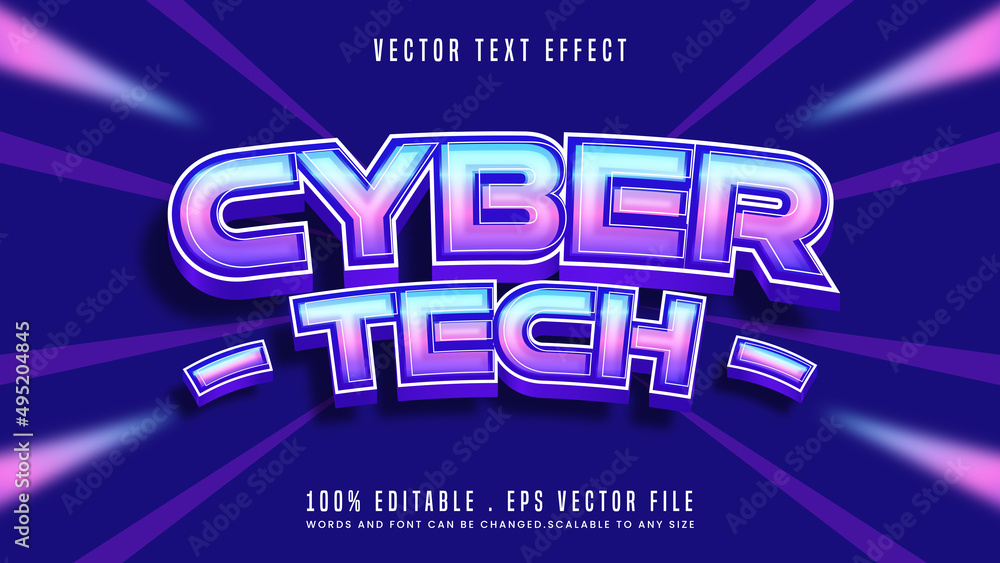 Cyber tech editable text effect font style