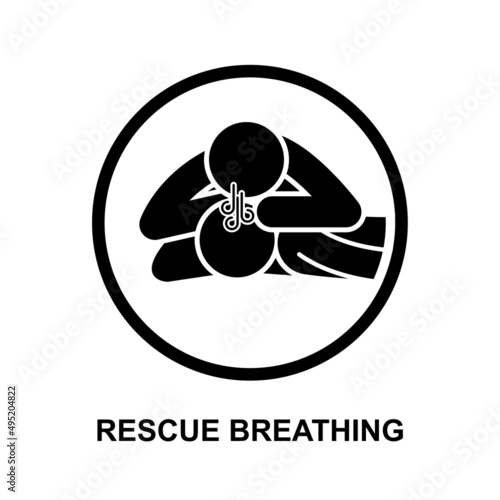 Rescue breathing icon isolated on white background vector illustration.