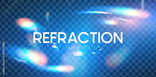 Motion light effect. Shining magic background. Transparent refraction elements