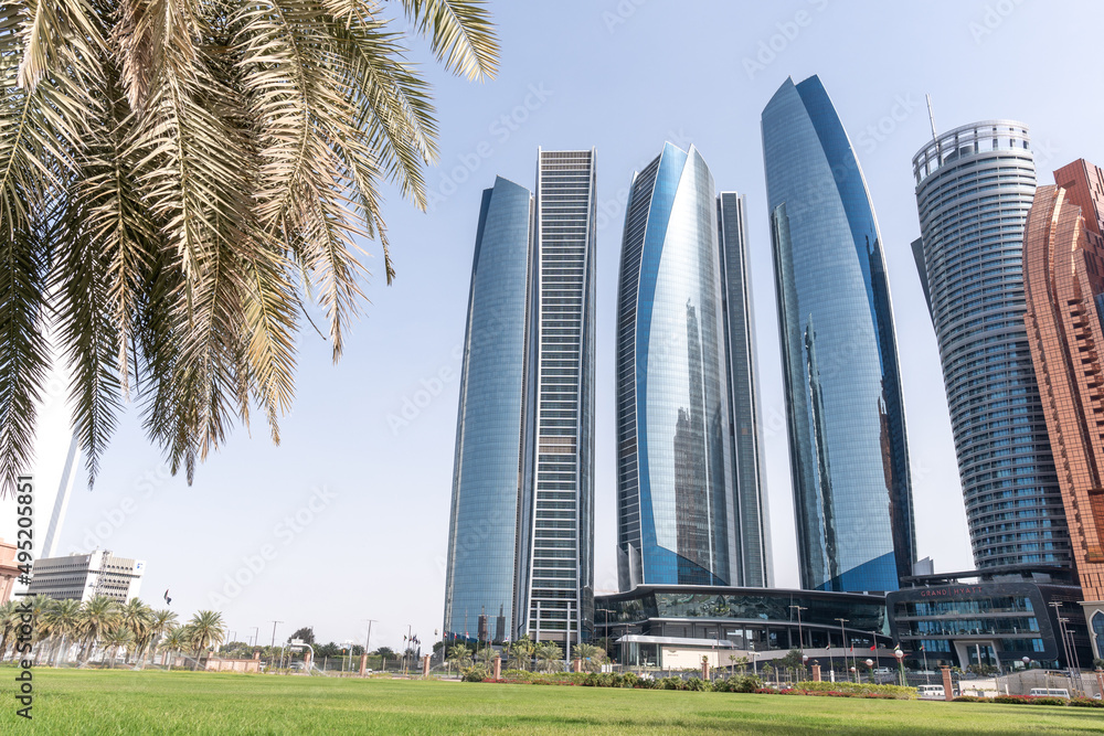 Etihad Towers in Abu Dhabi VAE United Arab Emirates Etihad Towers in Abu Dhabi VAE United Arab Emirates