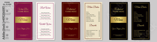 Rack Card Food DL Flyer Template  simple style and modern layout  luxury design  Wine Menu