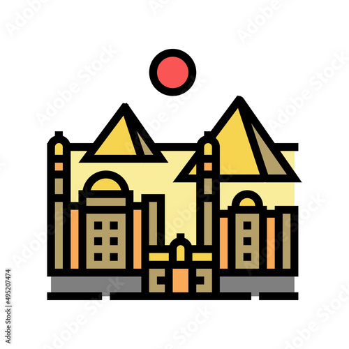 cairo ancient city color icon vector. cairo ancient city sign. isolated symbol illustration