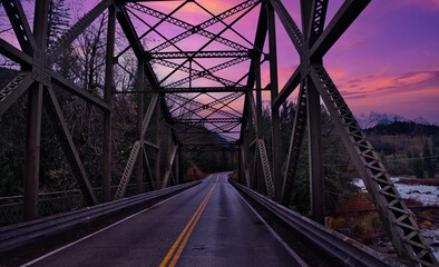 Keuken achterwand Purper Historische oude brug in Washington  © CK