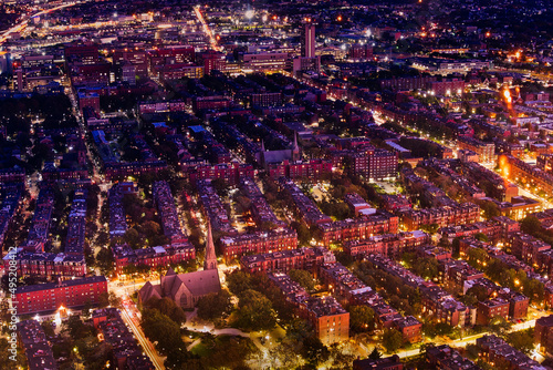 Boston, Massachusetts, USA cityscape night light,