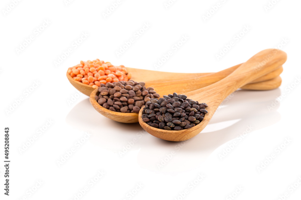 lentils in spoon isolated lentils in spoon isolated