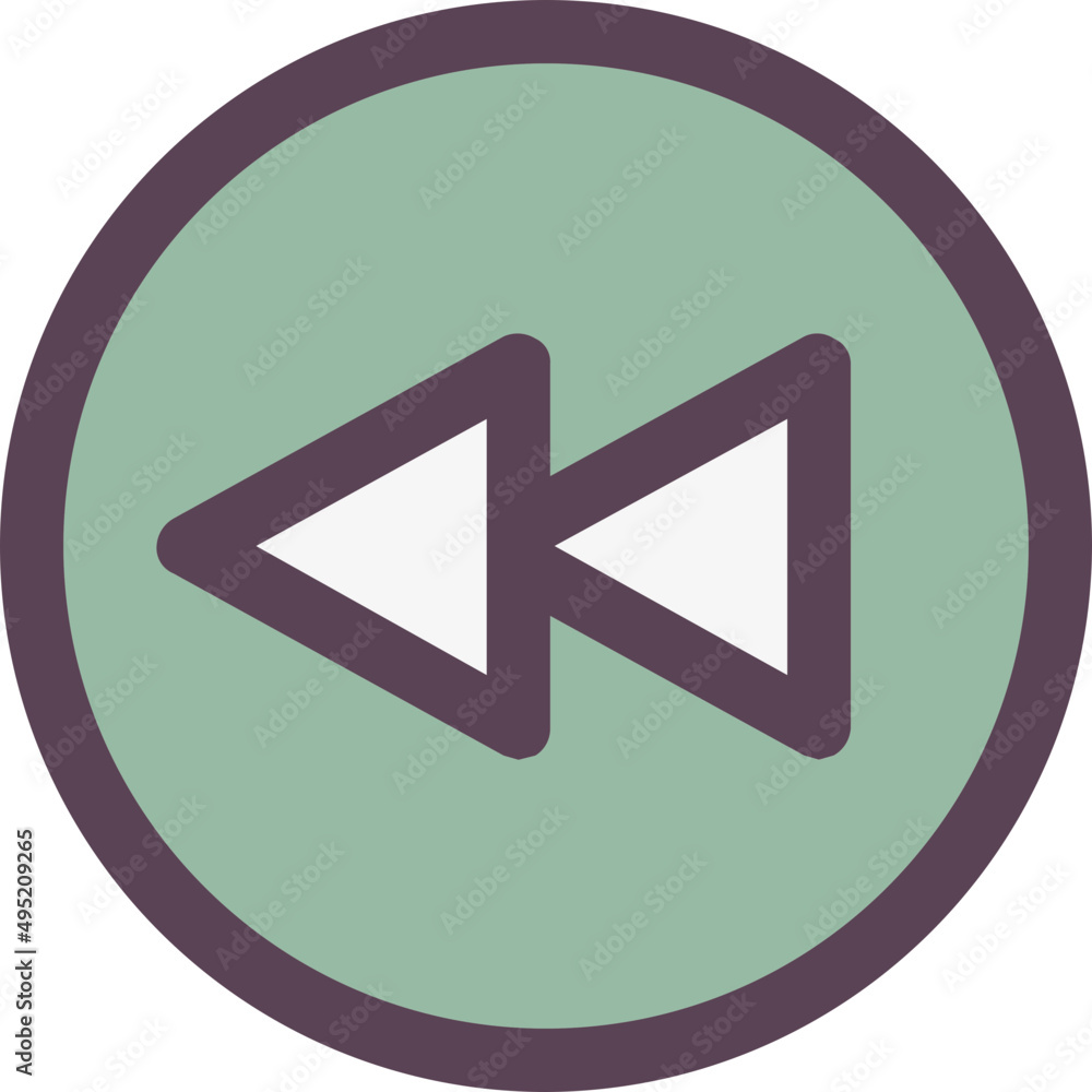 Rewind Button Outline Illustration Rewind Button Outline Illustration