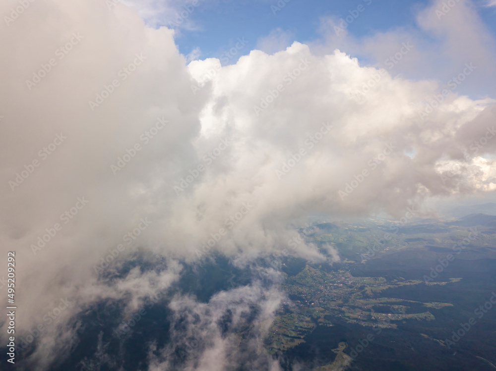 High flight in the mountains of the Ukrainian Carpathians. Aerial drone view. High flight in the mountains of the Ukrainian Carpathians. Aerial drone view.