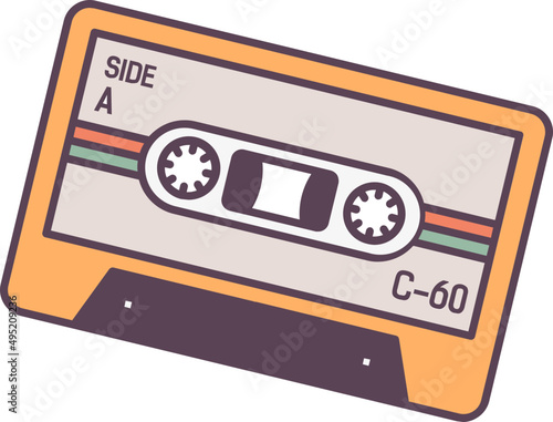Music Cassette Tape Colored Illustration