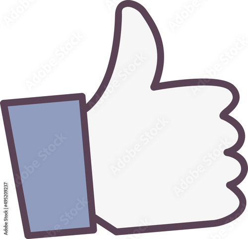 Thumb Up Gesture Icon Outline Illustration