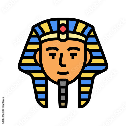 pharaoh egypt color icon vector. pharaoh egypt sign. isolated symbol illustration