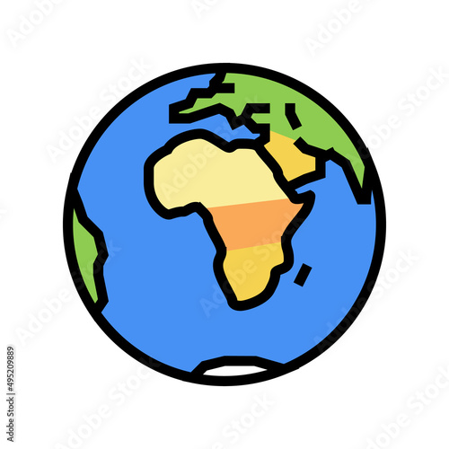 africa continent color icon vector. africa continent sign. isolated symbol illustration